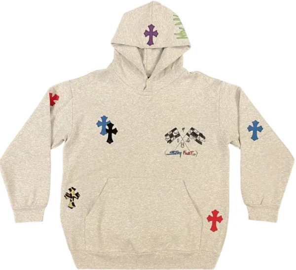 Chrome Hearts Matty Boy Cross Hoodie Grey Chrome Hearts Matty Boy Cross Hoodie Grey