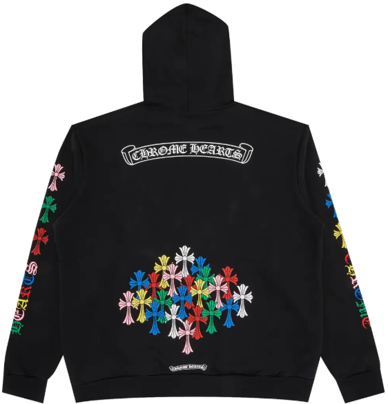 Chrome Hearts Cross Hoodie Black Multicolor Chrome Hearts Cross Hoodie Black Multicolor